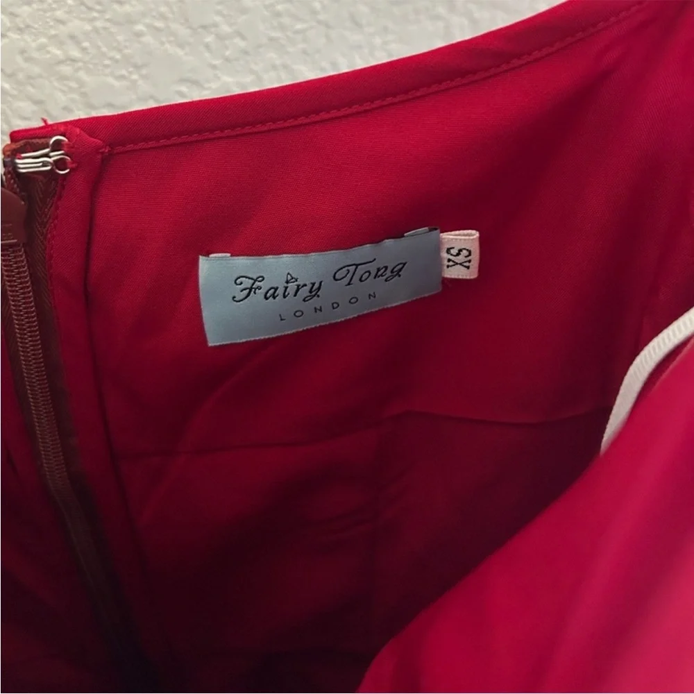 Fairy Tong Rococo Melody Midi Dress Wine - Picture 7 of 8